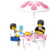 积木小鲁班过家家粉色梦想浪漫餐厅玩具B0150塑料拼插积木 情景拼装积木女孩玩具