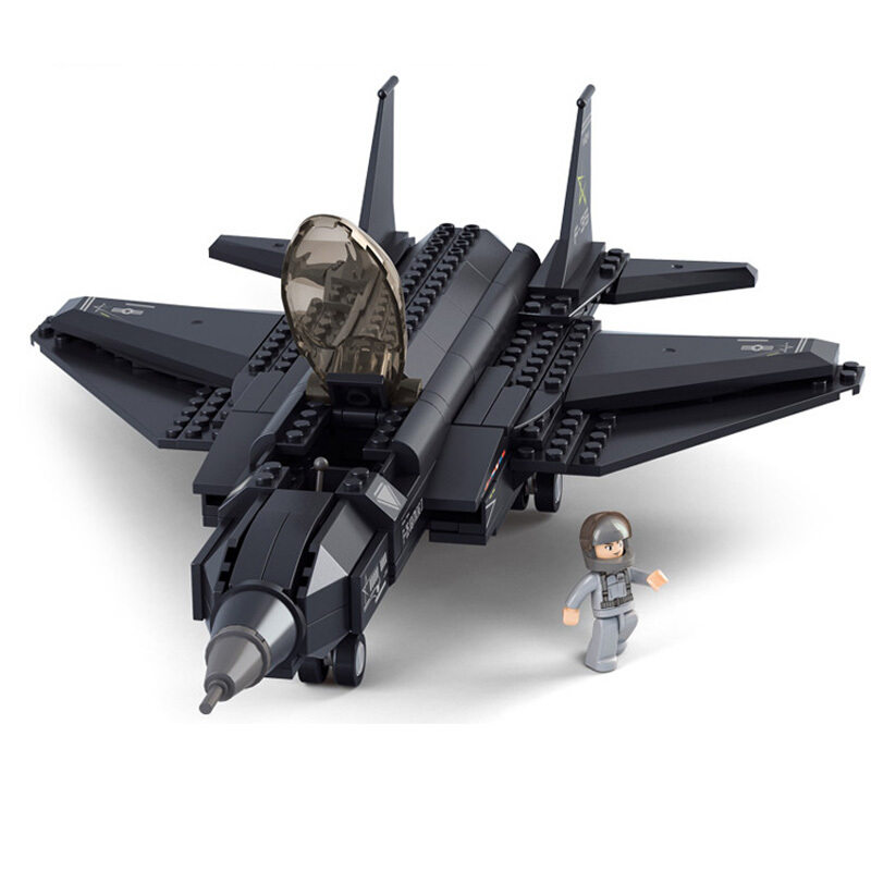小鲁班 积木拼插玩具 空军部队 F-35闪电战斗机拼插模型 252片积木