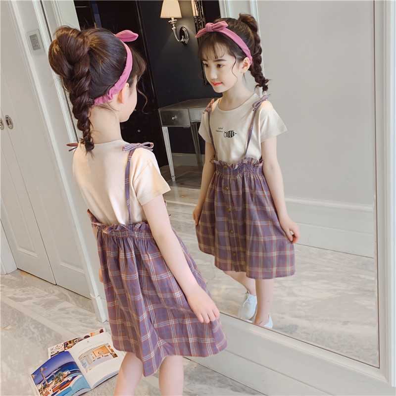 女童夏装套装2019新款韩版童装中大童儿童时尚时髦短袖两件套洋气