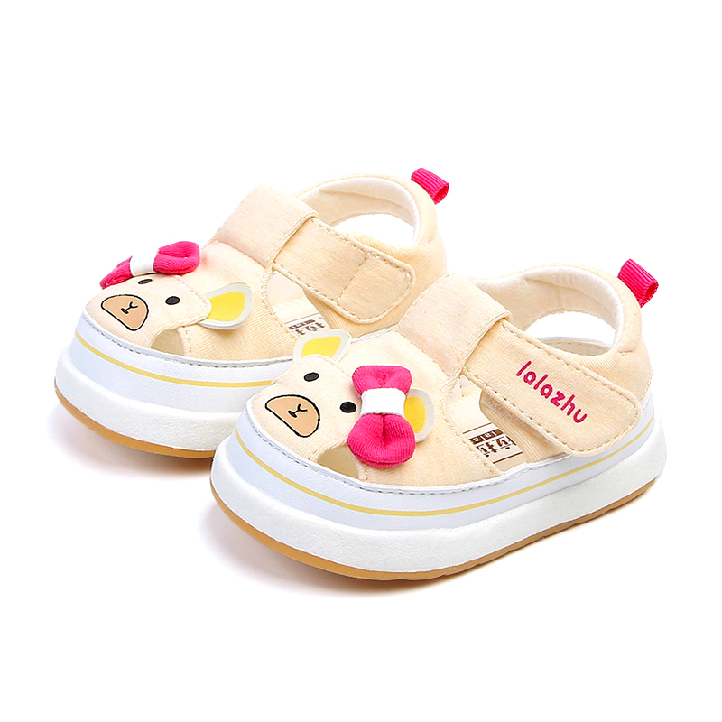 拉拉猪夏季婴儿软底学步鞋子女婴童小宝宝幼儿透气布凉鞋