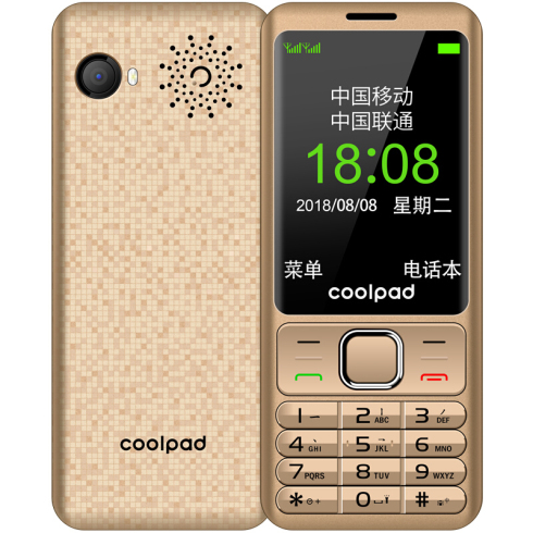 酷派（Coolpad）S688 直板按键 移动联通双卡双待老人手机功能机 金色