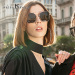 海伦凯勒2019新款多边个性潮流墨镜优雅大框度假太阳眼镜女H8811 灰紫色