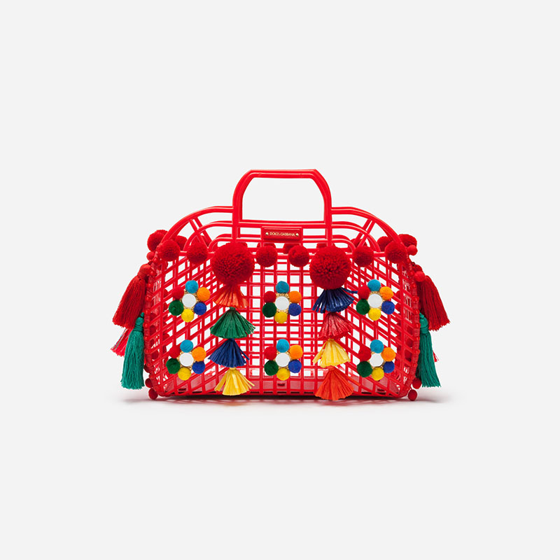 杜嘉班纳/Dolce&Gabbana KENDRA 刺绣装饰 PVC 购物袋