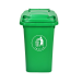舒蔻加厚物业小区公用室外环保分类塑料带盖医疗环卫户外垃圾桶酒店 大号商用绿色32L