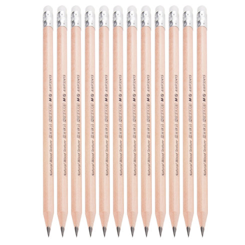 晨光(M&G)文具HB木杆铅笔 学生美术考试素描绘图木质铅笔(带橡皮头) 50支/盒AWP30415