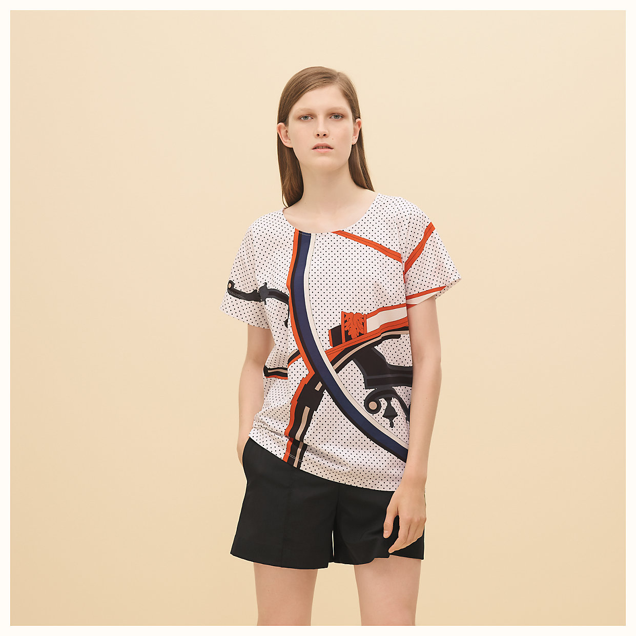 爱马仕/Hermès “华盛顿的马车”泽西棉圆领T恤