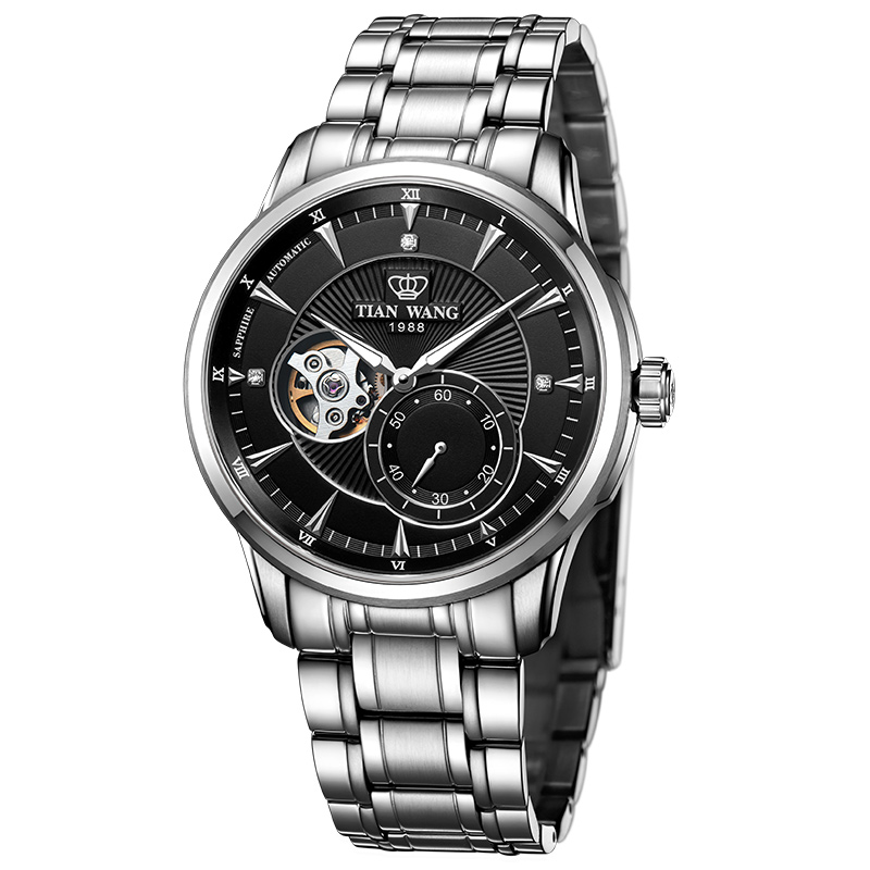 天王（TIAN WANG）手表 专柜同款 轮时代系列手表 商务休闲机械男士腕表