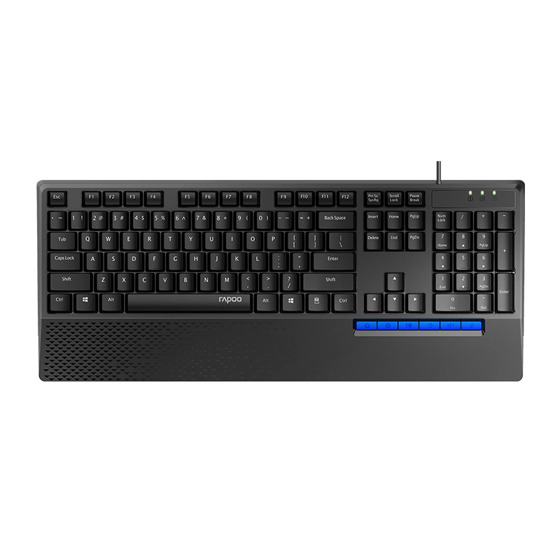 雷柏（Rapoo） NK2000 键盘 有线键盘 办公键盘 全尺寸 一体式掌托 电脑键盘