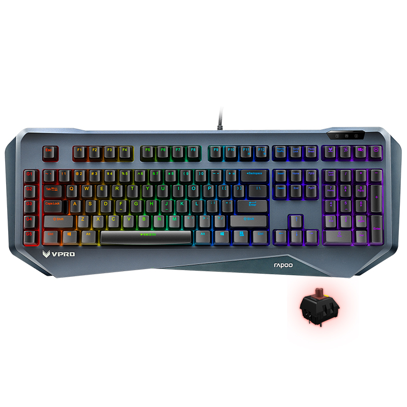 雷柏（Rapoo） V800S 机械键盘 有线键盘 游戏键盘 108键RGB背光键盘 吃鸡键盘