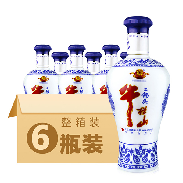 牛栏山二锅头蓝花瓷老酒45度清香型500ml*6瓶装 白酒整箱