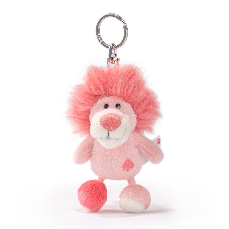 NICI 粉狮子钥匙扣 可爱粉色少女心毛绒公仔手机挂件包包挂件背包挂件