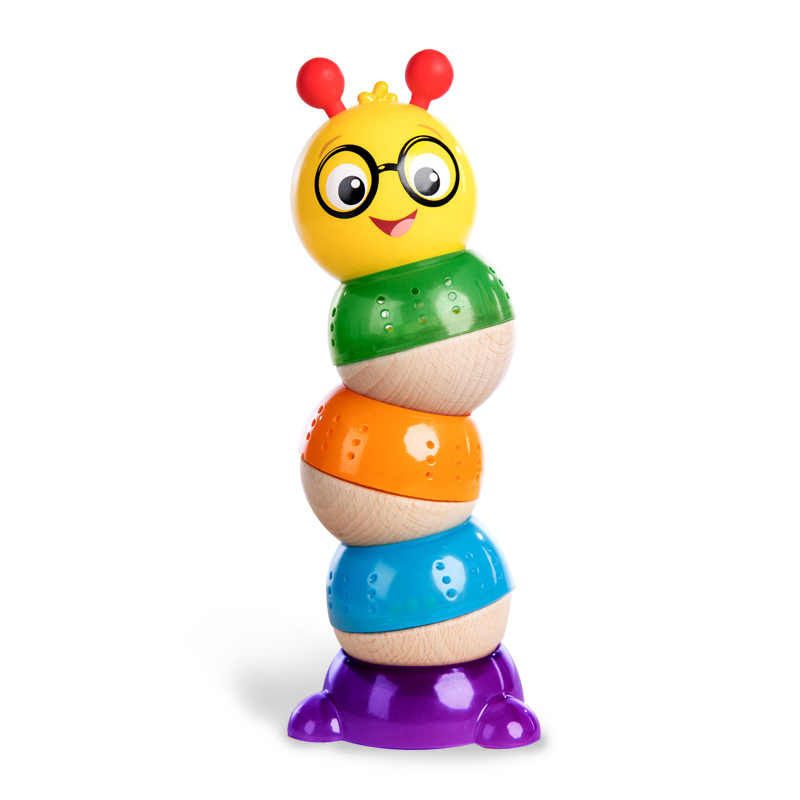 Hape摇摇响毛毛虫堆塔 叠叠高1-2岁儿童玩具 宝宝益智玩具游戏