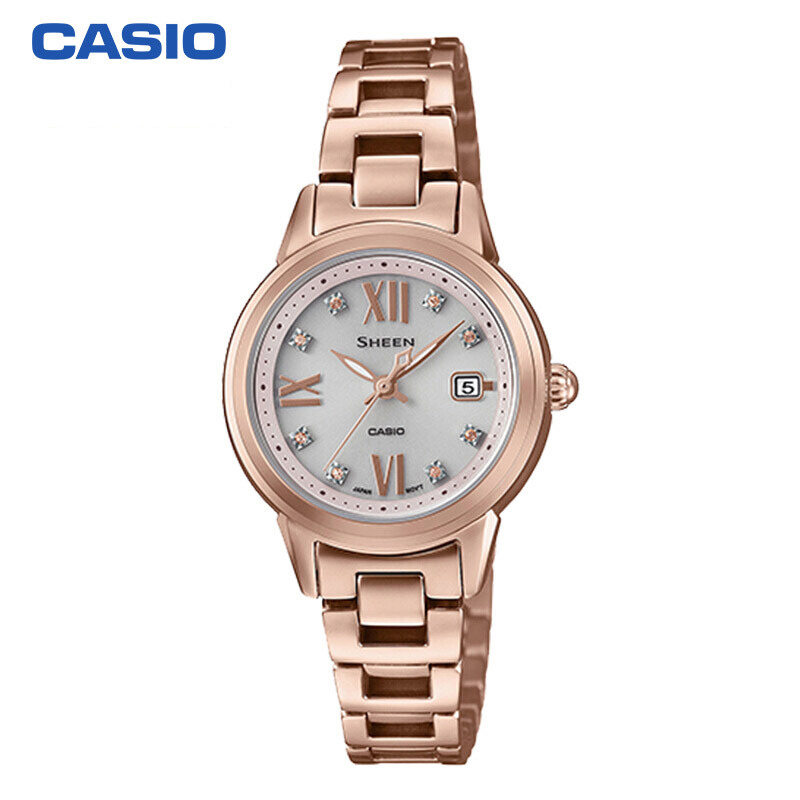 卡西欧（CASIO）手表 SHEEN系列时尚优雅小表盘太阳能石英女表