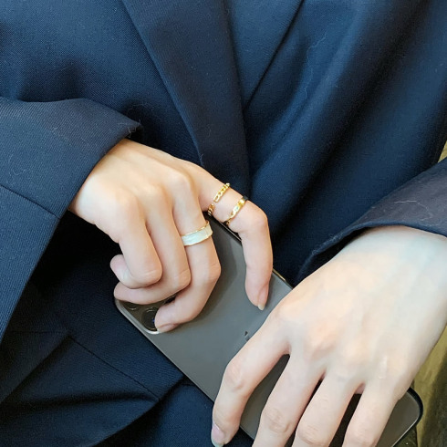 三件套戒指女时尚个性ins潮小众设计复古食指日式轻奢高级冷淡风