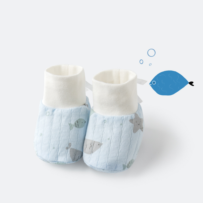 0-6个月新生婴儿护脚套夏季薄款初生宝宝纯棉防着凉护脚鞋