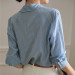 初申长袖衬衫女蓝色条纹小众气质优雅通勤休闲衬衣上衣 SW27AN5